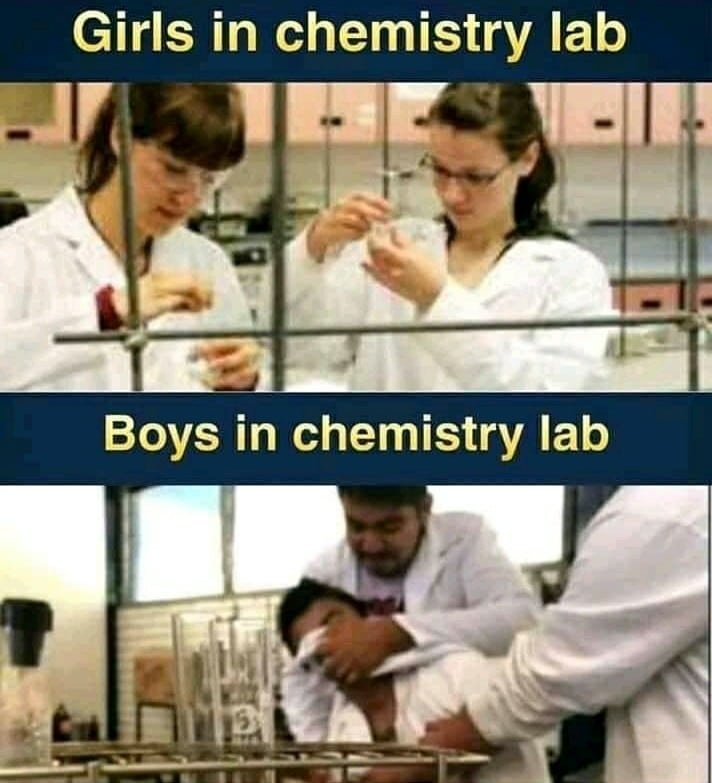 dank other-memes dank text: Girls in chemistry lab Boys in chemistry lab 