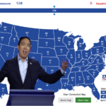 yang-memes political text: Democrat •o 538 O AL User-Generated Map Reset Map Share Map Republican VA 270 *WIN District 1 2 3 ME 2 1 Split Electoral Votes  political
