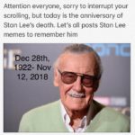 avengers-memes thanos text: Attention everyone, sorry to interrupt your scrolling, but today is the anniversary of Stan Lee
