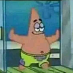 Patrick coming through doors Spongebob meme template blank