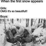 dank-memes cute text: When the first snow appears Girls: OMG it