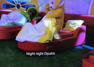 Night night Dipshit TV meme template