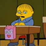 Ralph sad with no Valentines Simpsons meme template blank