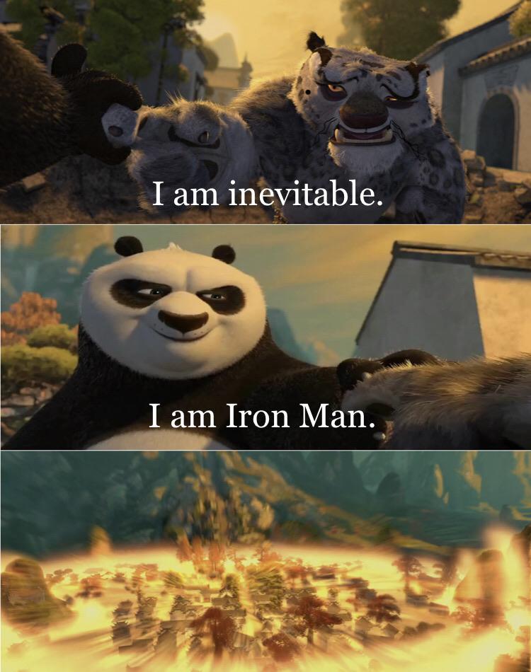 thanos avengers-memes thanos text: QI am inevitable.. I am Iron Man. 