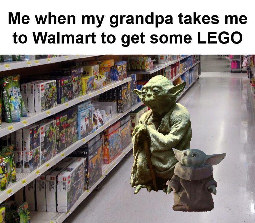 cute wholesome-memes cute text: Me when my grandpa takes me to Walmart to get some LEGO 