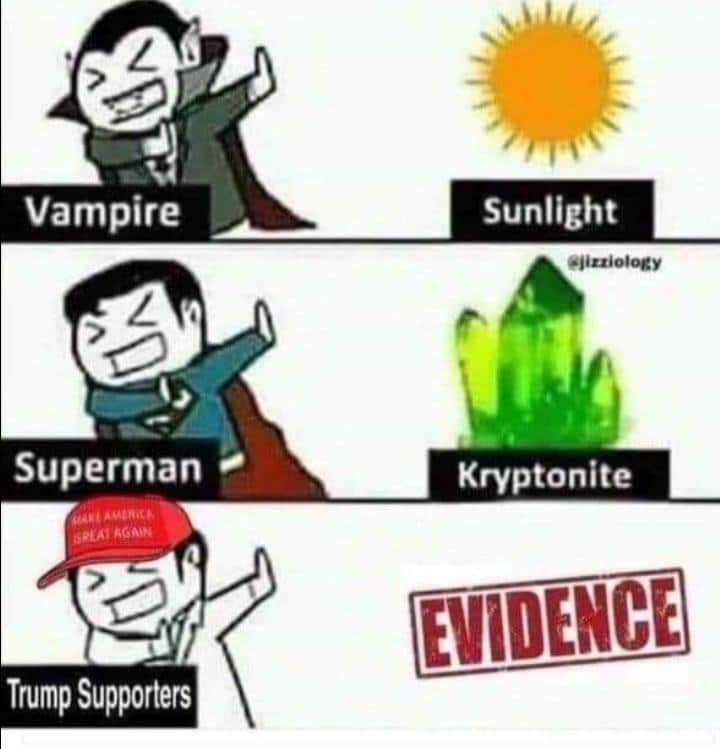 political political-memes political text: Vampire Superman Trump Supporters Sunlight Kryptonite 