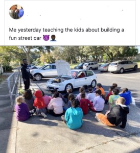 wholesome-memes black text: Me yesterday teaching the kids about building a fun street car