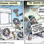 political-memes political text: THE UNKNOWN soLDlER.. THE KNOWN SOLDIER... HELLO?... ANYoNE?,..  political