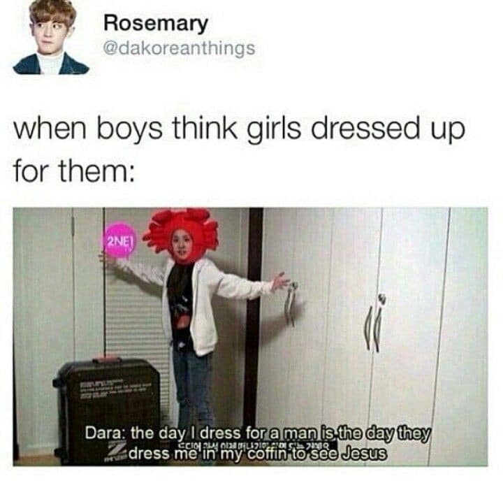 christian christian-memes christian text: Rosemary @dakoreanthings when boys think girls dressed up for them: Dara: the day I dress for a man IS. the day they ?dress me in my c6tfiQSto sec Jesus 