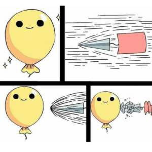 Needle breaking on balloon comic (blank) Vs Vs. meme template