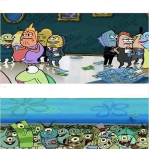 Rich vs. Poor people Spongebob Nat Peterson meme template