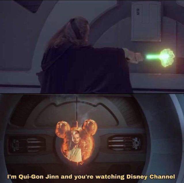 prequel-memes star-wars-memes prequel-memes text: I'm Qui-Gon Jinn and you're watching Disney Channel 