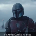 Mandalorian "No droids" Star Wars meme template blank  Star Wars, Mandalorian, Rejection, Droids