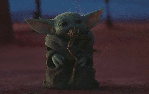 Meme Generator - Baby Yoda Eating Frog - Newfa Stuff