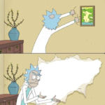 Rick pulling back wall Holding Sign meme template blank  Holding Sign, Rick and Morty, Rick, Pulling, Tearing, Ripping, Wall, Opinion, Holding Sign