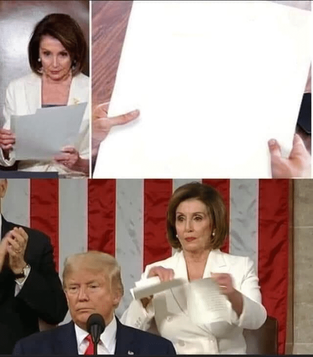 Meme Generator - Nancy Pelosi Tearing Up Paper - Newfa Stuff