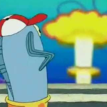 Spongebob fish sees nuclear blast Spongebob meme template blank  Spongebob, Scooter, Nuclear, Blast, Explosion, Reaction