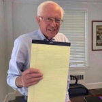 Meme Generator – Bernie Sanders holding notebook (blank)