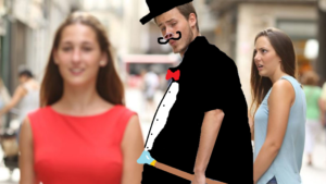 Rich person distracted boyfriend Distracted meme template