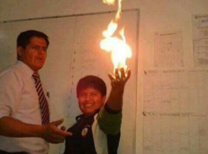 Kid holding fire Proud meme template
