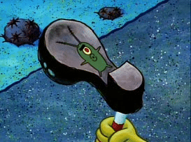 Plankton stepped on Spongebob meme template
