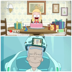 Rick thinking about young girl Rick and Morty meme template