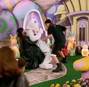 Beating up the Easter Bunny Silent Bob meme template