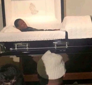 Waking up at funeral Black Twitter meme template