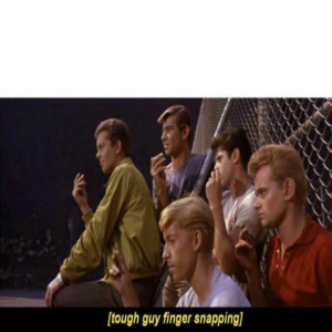 Tough guy finger snapping Movie meme template