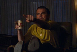 Leonardo DiCaprio pointing Sitting meme template