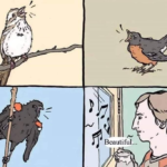 Birds singing comic Comic meme template blank