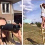 Woman looking with binoculars IRL meme template blank  IRL, Searching, Looking, Binoculars, Woman