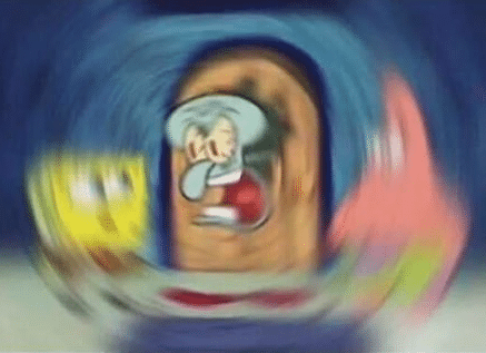 Meme Generator - Blurred Squidward yelling at Spongebob and Patrick