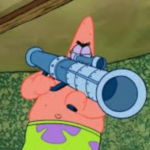 Patrick with rocket launcher Spongebob meme template blank  Spongebob, Patrick, Guns, Rocket, Rocket Launcher, Shooting, Aiming