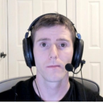 Linus with headset, neutral face YouTube meme template blank