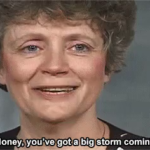 Honey youve got a big storm comin YouTube meme template blank  YouTube, Boomer, Old, Woman, Threatening, Reaction, Storm