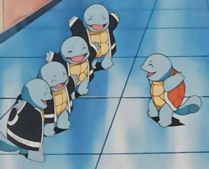 Squirtle with other Squirtles Happy meme template