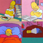 Homer sleeping (4 panel) Simpsons meme template blank  Simpsons, Homer, Sleeping, Four, Multiple, Relaxing, Comfort