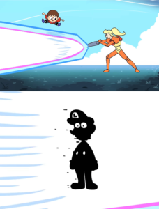 Samus misses villager with laser Luigi meme template