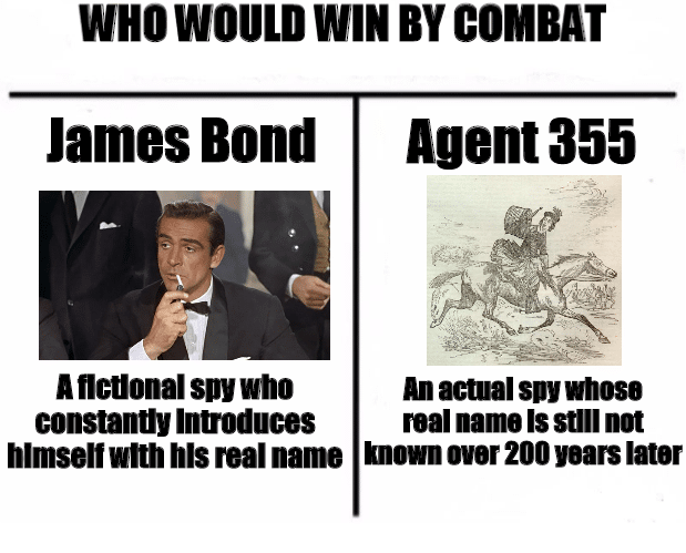 History, James Bond, Bond, Turn, Skyfall, Popov History Memes History, James Bond, Bond, Turn, Skyfall, Popov text: WHO WOULD WIN BY COMBAT James Bond A netlonal soy who constanuy Introduces himself Ms real name Agent 355 An anal m whoso real name Is stlll not known over 200 years later 