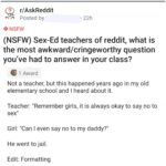 Dank Memes Hold up, Elementary, Wheel, Spin, HolUp, Brandon text: r/AskReddit Posted by O NSFW 22h (NSFW) Sex-Ed teachers of reddit, what is the most awkward/cringeworthy question you