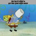 Spongebob Memes Spongebob,  text: When you go to the tap at night to get that good night water  Spongebob, 