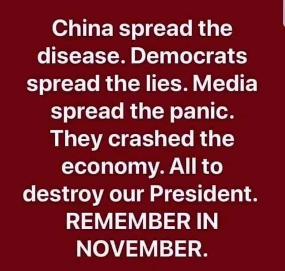 Political, Illegals boomer memes Political, Illegals text: China spread the disease. Democrats spread the lies. Media spread the panic. They crashed the economy. All to destroy our President. REMEMBER IN NOVEMBER. 