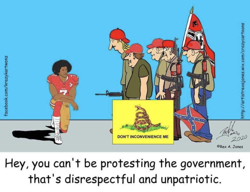 Political, America, Republicans Political Memes Political, America, Republicans text: DON'T INCONVENIENCE ME ORex A. Jones Hey, you can't be protesting the government, that's disrespectful and unpatriotic. 