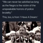 Black Twitter Memes Tweets, MLK, Negros, Negro, America, MLK Jr text: Be A King e @BerniceKing "We can never be satisfied as long as the Negro is the victim of the unspeakable horrors of police brutality." This, too, is from Il Have A Dream.