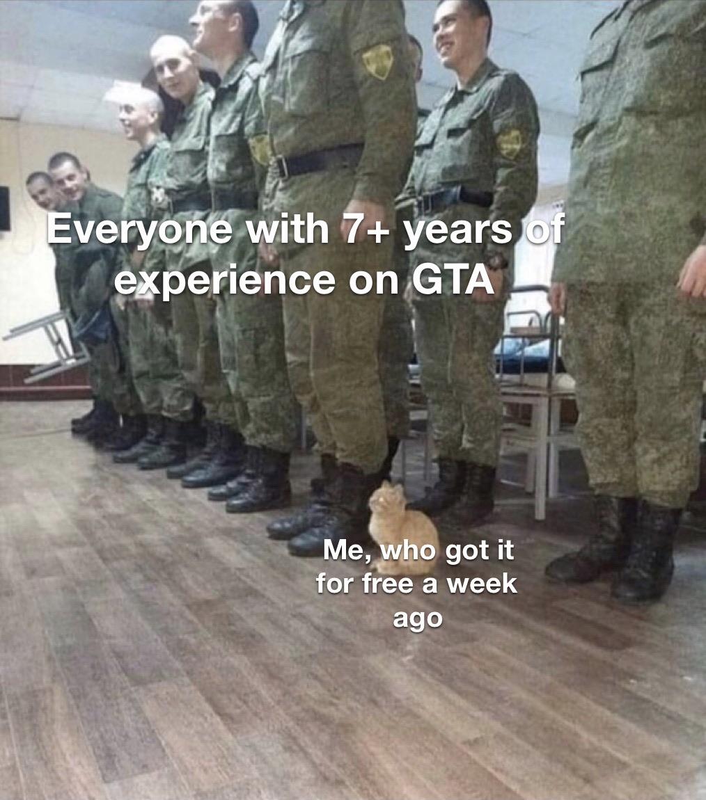 Funny, GTA, PC, Xbox, San Andreas, PS3 other memes Funny, GTA, PC, Xbox, San Andreas, PS3 text: veryOVwith ++ years e*penence on GTA Me, h got it for free a week ago 