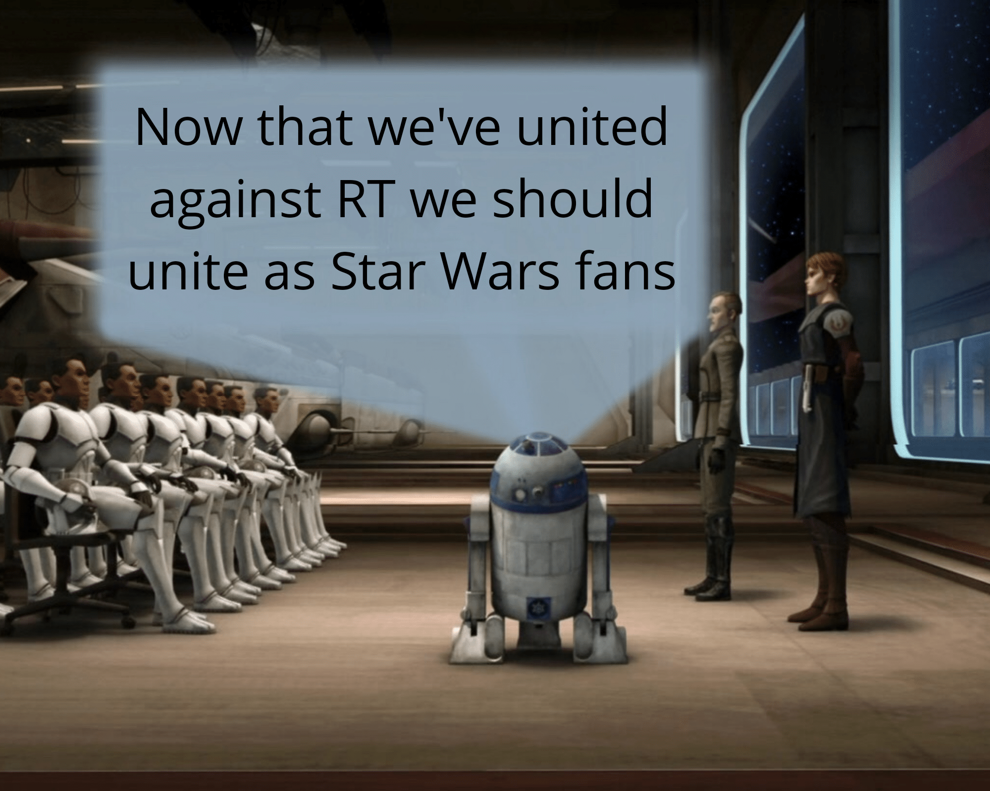 Ot-memes, Star Wars, Disney, Tomatoes, ROTS, TAR WARS Star Wars Memes Ot-memes, Star Wars, Disney, Tomatoes, ROTS, TAR WARS text: Now that we've united against RT we should unite as Star Wars fans 