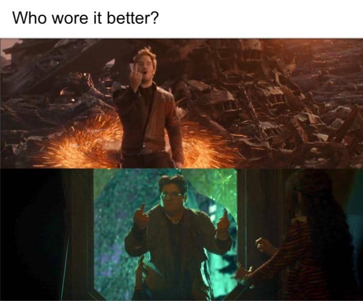 Thanos,  Avengers Memes Thanos,  text: Who wore it better? 