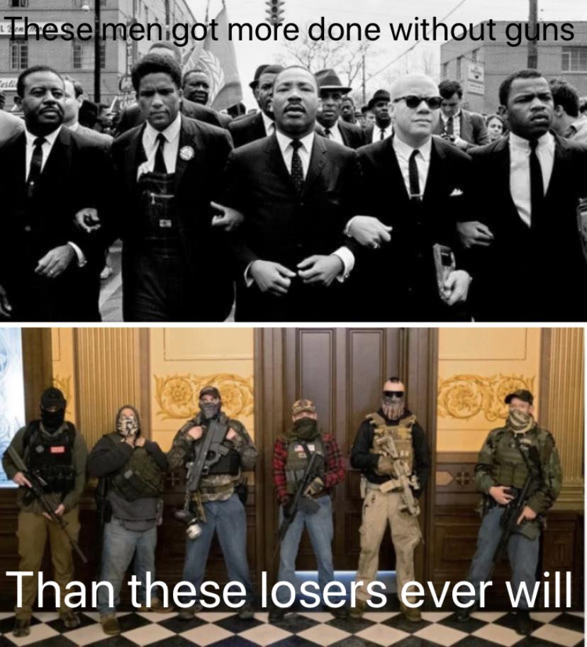 Political, MLK, LK, America, POC, Michigan Political Memes Political, MLK, LK, America, POC, Michigan text: mo e done without-g Than these loSörs ver will 