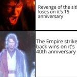 Star Wars Memes Prequel-memes, Empire, Sith, Revenge, ROTJ, Star Wars text: Revenge of the sith loses on it